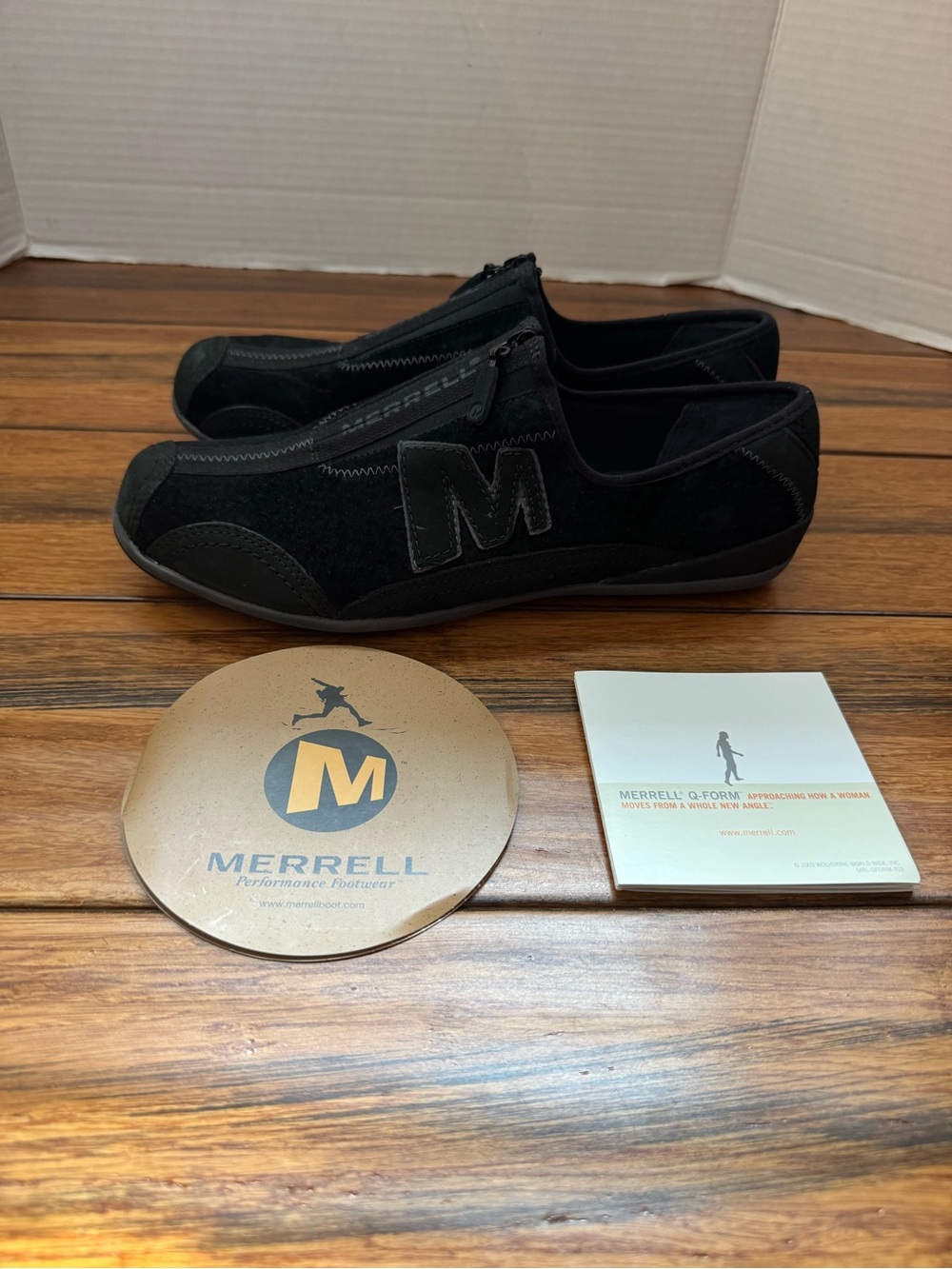 Merrell Arabesque Black Barrado Mesh Zip Up Walking Shoes Womens Size 8.5